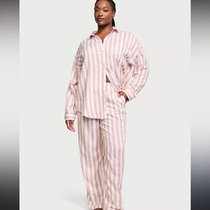 Victoria's Secret Pink and White Striped Sleepwear Set